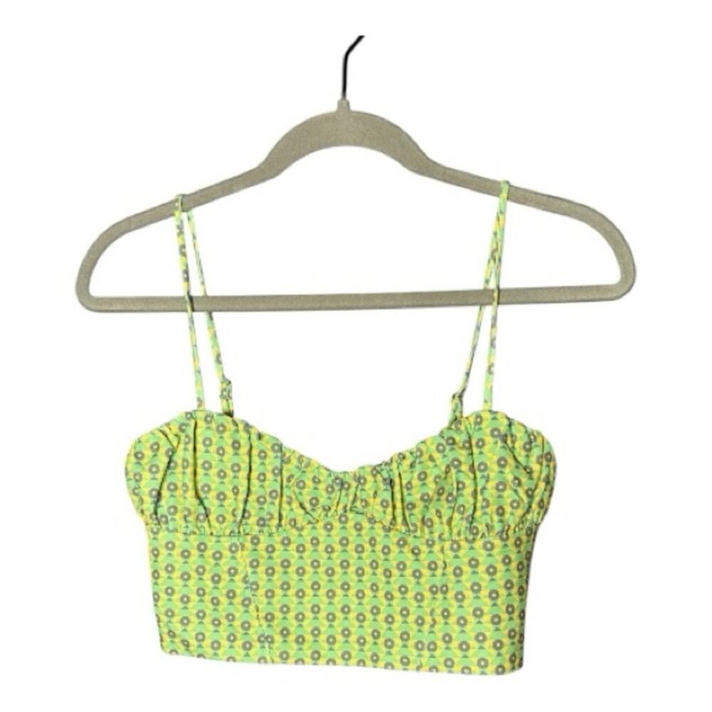 Zara Green Purple Geo Print Corset Small
